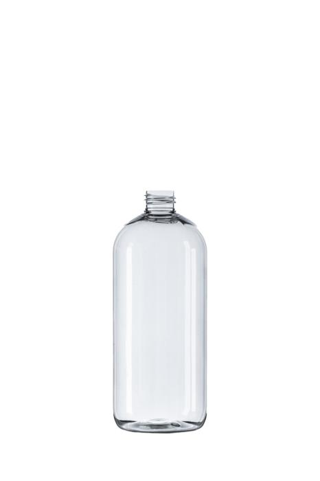 500ml Clear PET Boston Round Bottle, 24/410 Neck